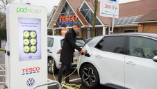 The new points installed at Tesco sites include 7kW media chargers capable of displaying advertising and a free to use
